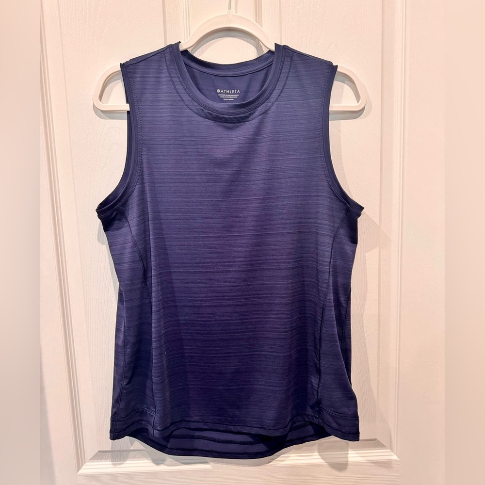 EUC Athleta Pacifica Illume UPF Relaxed Tank, Navy, size M